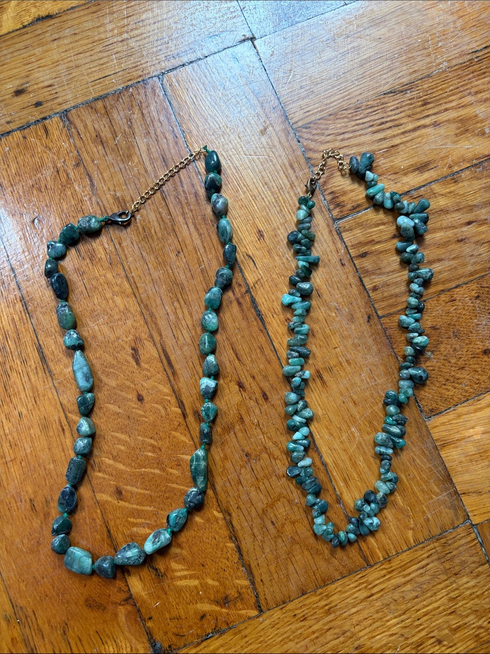 Two Stauer Green Turquoise Stone Beaded Necklaces - Women’s Jewelry